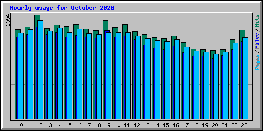 Hourly usage for October 2020